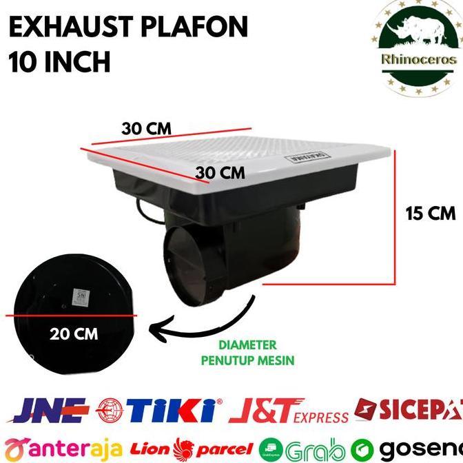 Exhaust Fan Plafon 10 Inchi Kipas Plafon 10 Inch Kipas Blower Hexos Angin Hisap Kipas Kamar Mandi Da