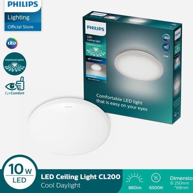 Philips Lampu Baret LED Ceiling Cl200 10W 65K Putih