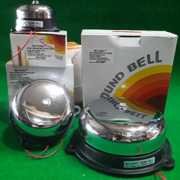 Bell Kring alarm Round bel listrik bulat sekolah 55 75 100 150 200 300 mm nyaring