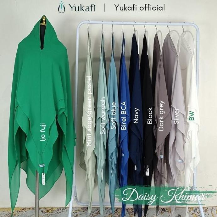 Yukafi - DAISY KHIMAR Hijab Istan Syari Premium Jilbab Pesta Pengajian Haji Umroh Ceruty 2 Layer  Ju