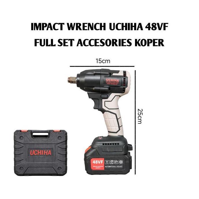 TERBARU - UCHIHA Mesin Bor Pembuka Baut Baterai Cordless 48VF UC-88 VF Small Ban Roda Ori Impact Wre