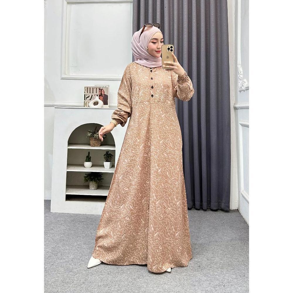 CUCI GUDANG Terbaru Gamis twill rayon ori Dress Muslim twil gamis rayon premium candi mekar Batik Ay