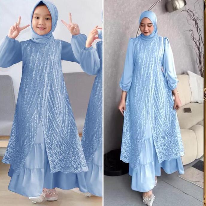 OLIVIA DRESS (M-XXXL) DRESS SATIN GAMIS TERLARIS GAMIS MUSLIM BROKAT GAMIS PESTA GAMIS KEKINIAN