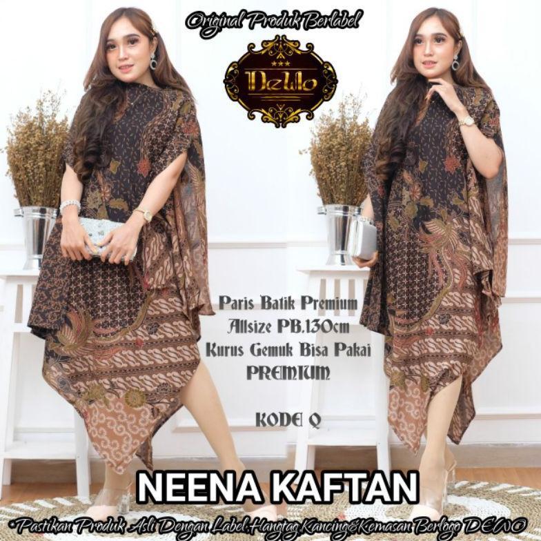 sale Kaftan Batik Asimetris Neena Bahan Paris S-XXXL