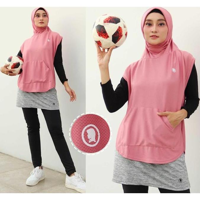 Long Vest Rompi Panjang Muslim Polos Sport Olahraga Wanita Untuk Padel Bersepeda Lari Senam 9-0260