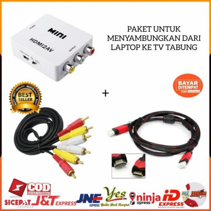 Allthebest- PAKET DARI LAPTOP SET TOP BOX PS3 KE TV TABUNG / KABEL RCA 3 KE