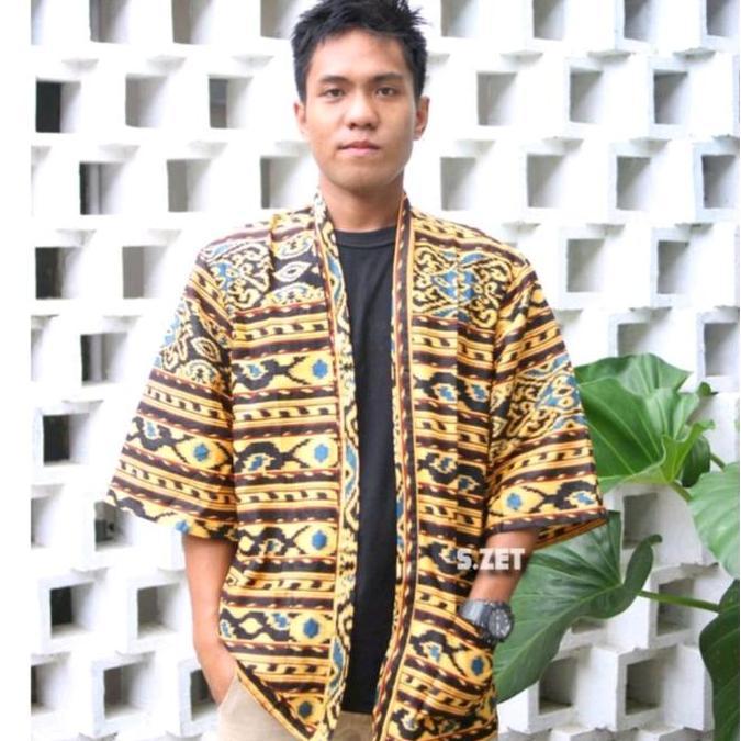 BEST SELLER  BAJU BATIK OUTER KIMONO BATIK BAJU PRIA SONGKET JEPANG LENGAN PANJANG BATIK TRADISIONAL