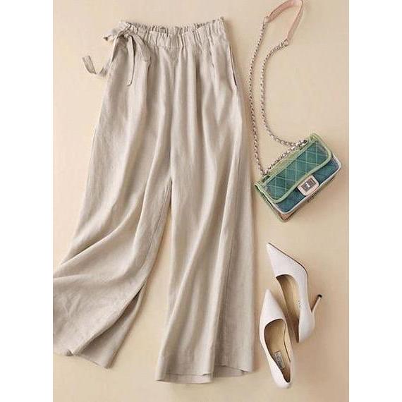 celana kulot tali serut samping/celana kulot bahan 100%katun rami premium/celana kulot high wais Kar