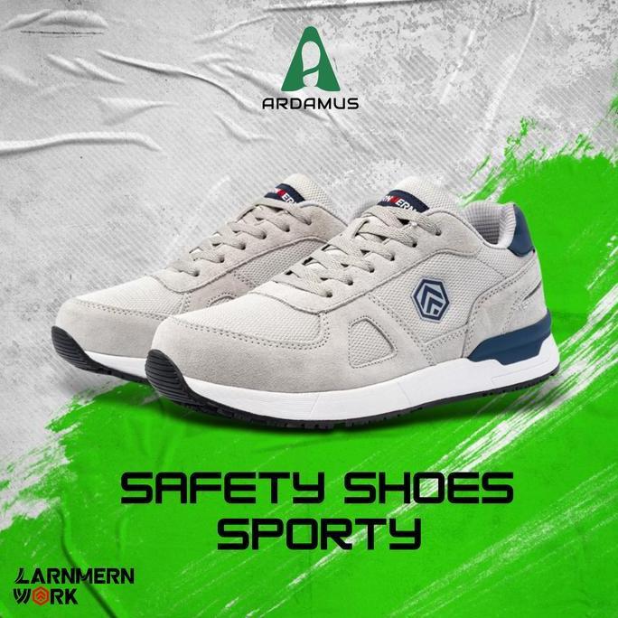 Sepatu Safety Shoes LARNMERN L9096 GREY S1 SRC Anti Statis ESD Sepatu Kerja Pria & Wanita Model Snea