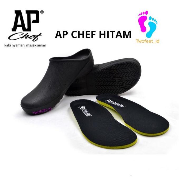 AP CHEF HITAM & PUTIH SIZE 38 - 45 - SEPATU AP CHEF - SEPATU KOKI - SEPATU AP CHEF terlaris