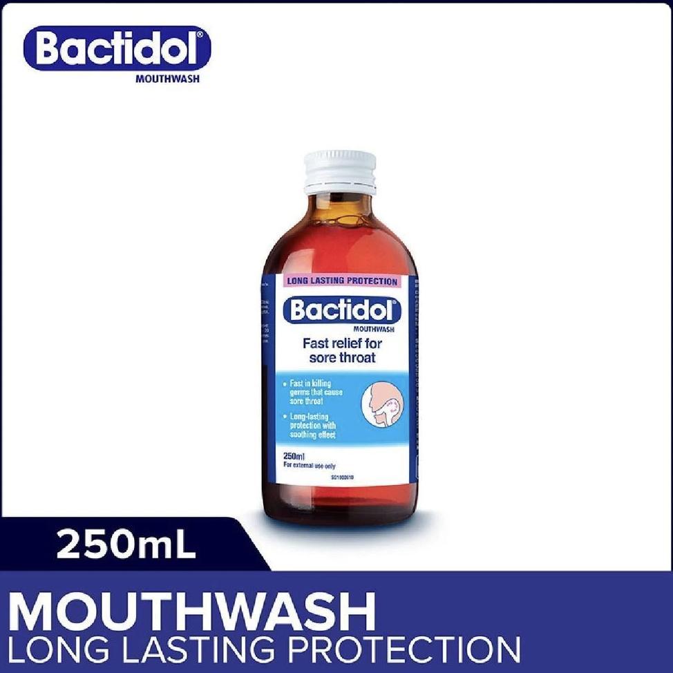 BACTIDOL Mouthwash (Relieves Mouth Ulcers & Sore Throats) 250ml// Singapore