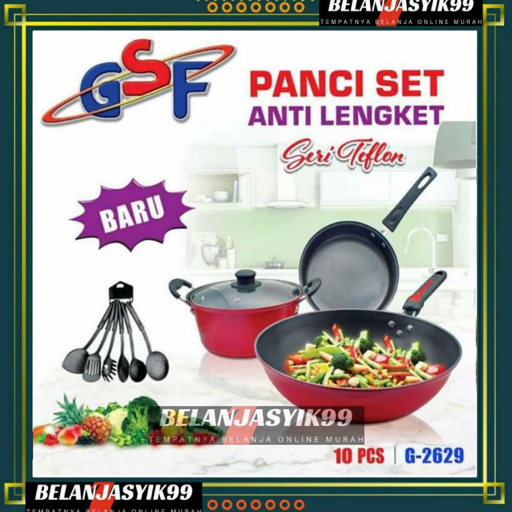 PANCI SET GSF G-2629 / PANCI SET SPATULA GSF 2629 / PANCI SET SERI TEFLON SPATULA 10PCS GSF 2629 / P