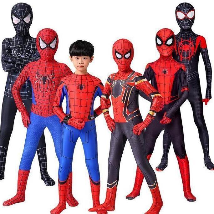 Kostum Spiderman Cosplay Onesie Party Baju Superhero Anak Laba Laba