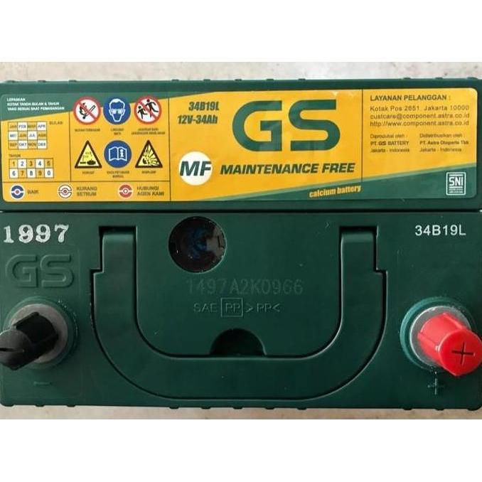 Promo Accu / Aki Mobil GS MF 34B19L 12v 34Ah Diskon