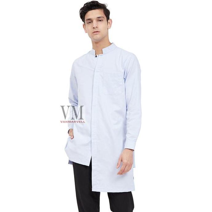 VM Baju Koko Biru Muda Gamis Pria Jumbo Soft Blue