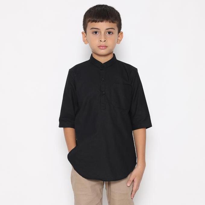 Dancus Kemeja Koko Pakistan Couple / Koko Kurta Couple Ayah Anak Warna Hitam OLRM262