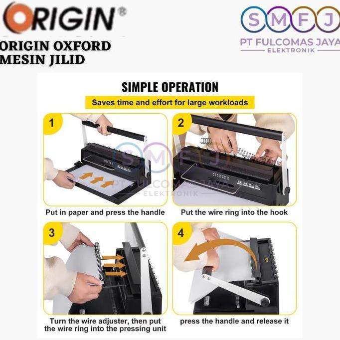 Origin Oxford Mesin Jilid Spiral Plastik Binding A4 3:1 Oxford / Mesin Binding A4 / Binding Machine 