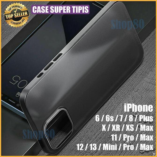 Case Super Slim iPhone XS XR Max 11 12 Mini Pro Doff Casing Transparan