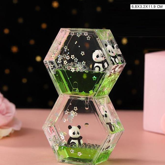 Jam Pasir Minyak Oil Bubble Drip HourGlass Dekorasi Dudukan HP Air Cair G,M