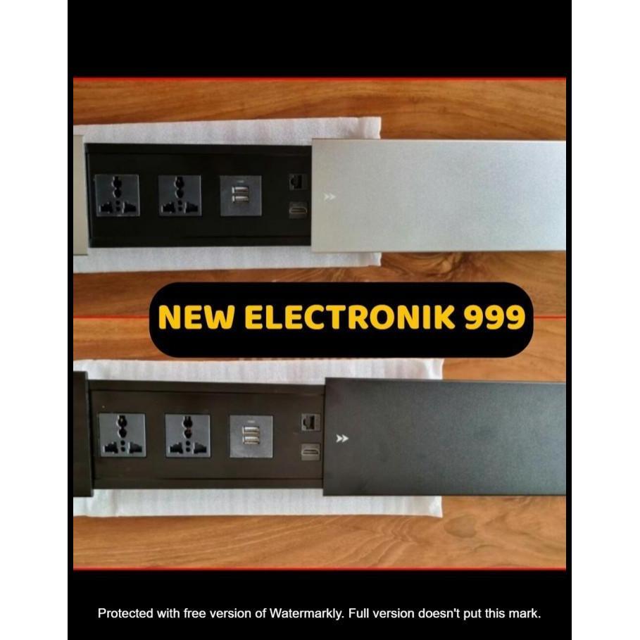 TERLARIS TABLE TOP POWER SOCKET STOP KONTAK MEJA SAKLAR MEJA HITAM