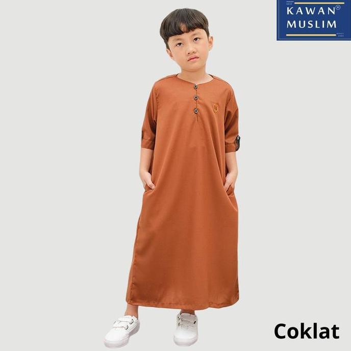Baju Gamis Muslim Anak Laki Bahan Katun Hitam Adem Polos Premium