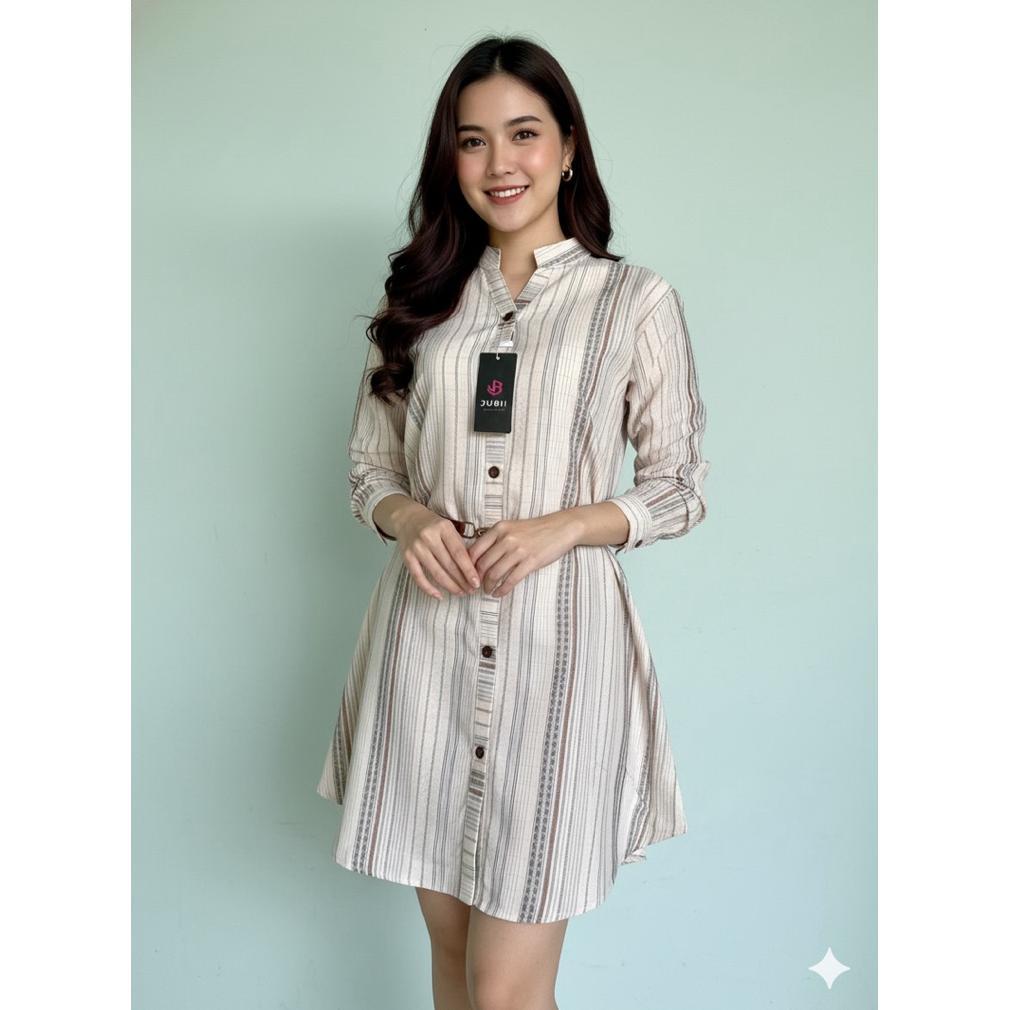 DISKON JUBII .BAJU TUNIK WANITA PREMIUM KATUN TRISET FREE IKAT PINGGANG
