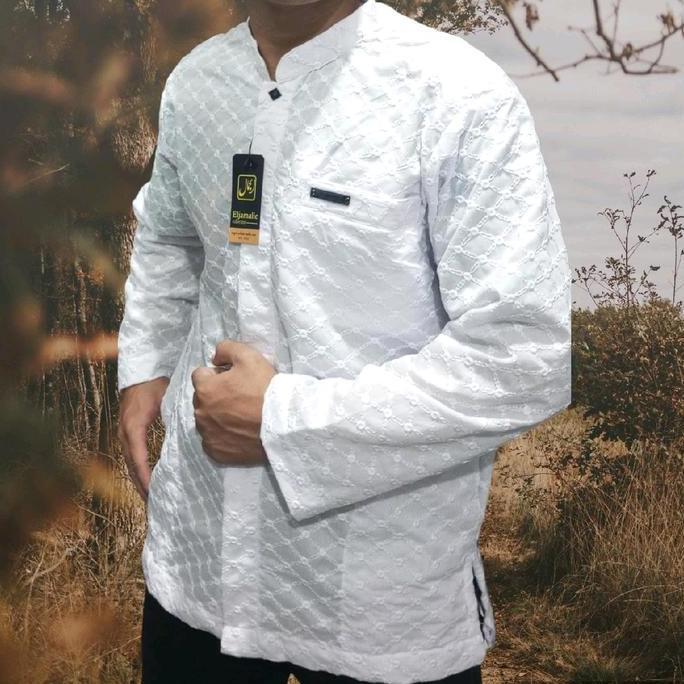 Eljamalie Koko Putih Bordir Lengan OBlong /Polos