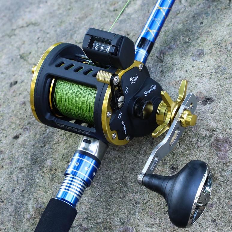 cuci gudang sougayilang reel pancing air asin tra-30 trolling drum reel pancing air asin tangan kana