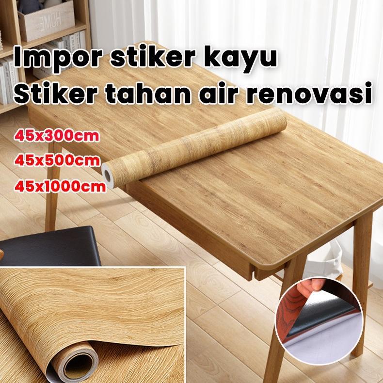 Wallpaper Lantai Motif Kayu Sonokeling Premium Ukuran 45x500cm Tahan Lama Pengiriman 12 Jam Cocok un