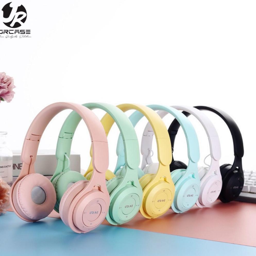 BIG PROMO Headset Candy Macaron Wireless Bluetooth Y08 Bando Stereo Xtra Bass Headphone Earphone Gam