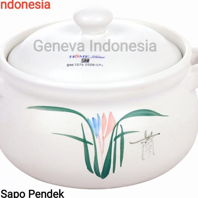Allthebest- Panci Sapo Mangkok Sapo Obat Keramik Tanah Liat Putih Pendek Homeline