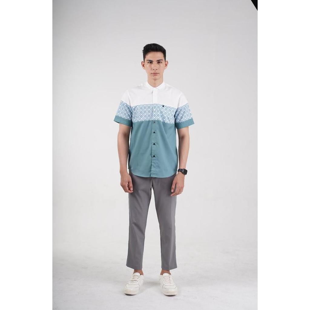 BAJU KOKO PRIA MODERN FADKHERA AHRAR LENGAN PANJANG PENDEK PUTIH TOSCA