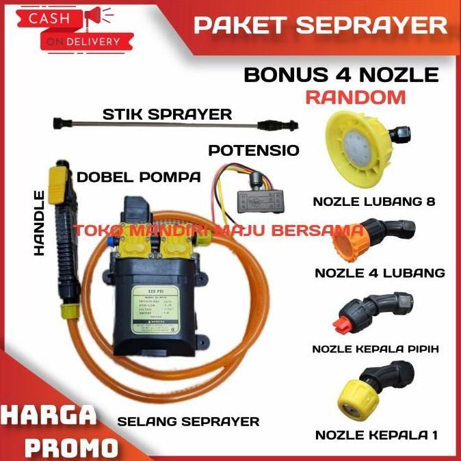 PAKET DINAMO SPRAYER ELEKTRIK DOBEL POMPA / NOZZLE / SPRAYER PERTANIAN