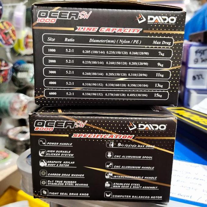 Langsungdapat- Reel Daido Ocea Spin Sw 1000 2000 3000 4000 6000