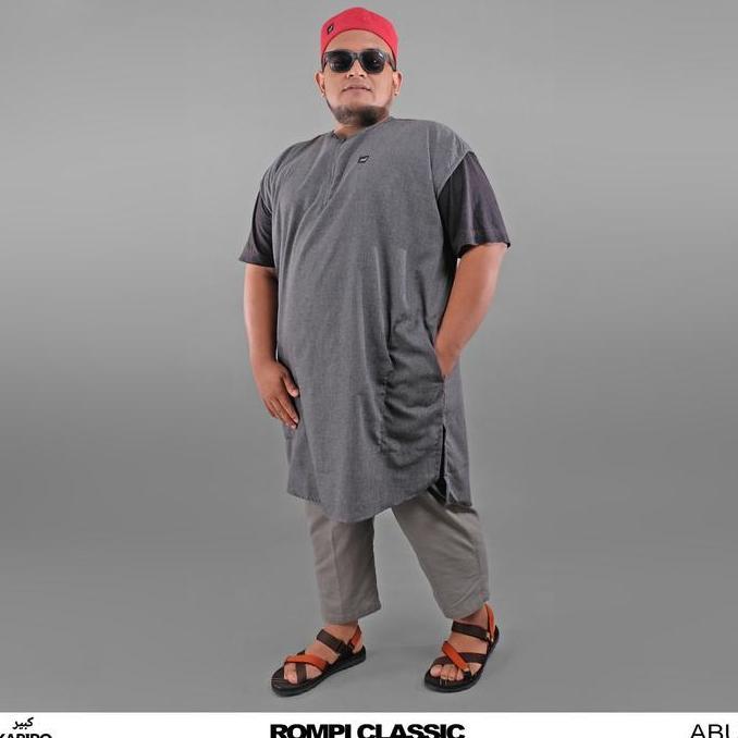 KABIRO Rompi Sholat Pria Muslim BSize Jumbo Classic ROSAL Bahan Katun Supernova Resleting Dada 2 Kan