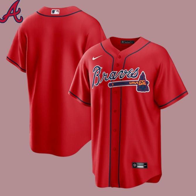 JERSEY BAJU MLB BASEBALL AUTHENTIC ORIGINAL ATLANTA BRAVES MAJESTIC