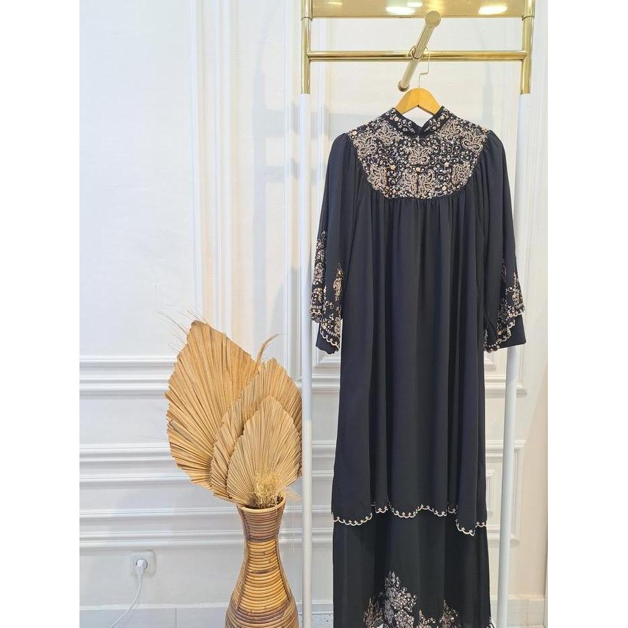 Maryam Dress Gamis Sarimbit keluarga D-102 Broken White Edition By Nesty Collection