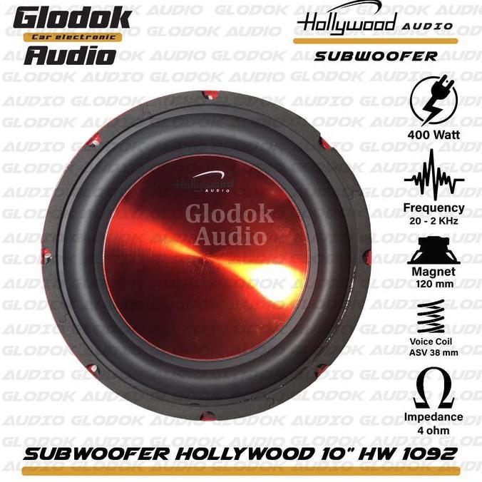 Subwoofer Hollywood 10" HW 1092  400 Watt Speaker 10 inch  Red terlaris