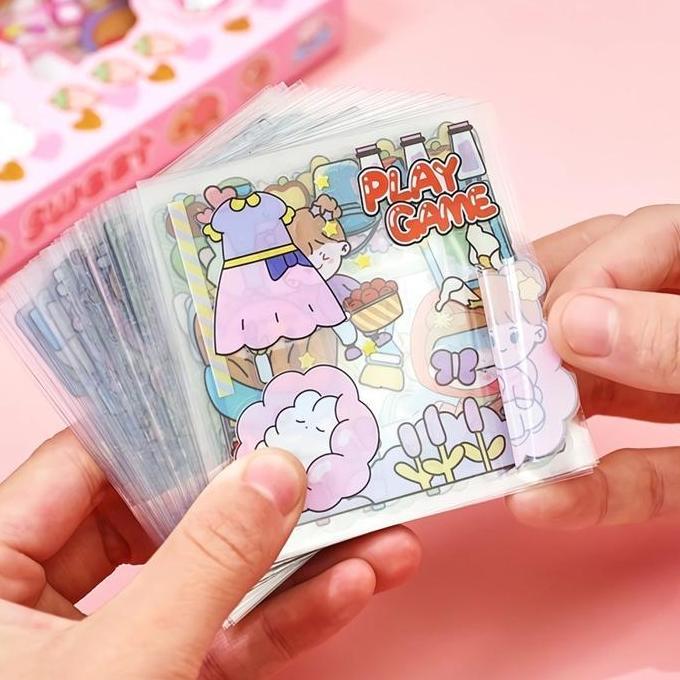 Lansungkirim- (1 Box Isi 100 Pcs) Sticker Pvc 2D Tumblr Lucu Karakter Anti Air / Stiker Momo Diy Aes