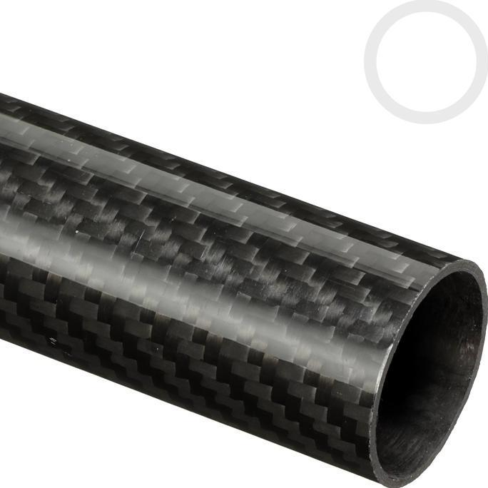 Lansungkirim- 1Meter Pipa Carbon Tube Karbon Tube Od 30Mm Id 28Mm Tebal 1Mm 3K Glosy