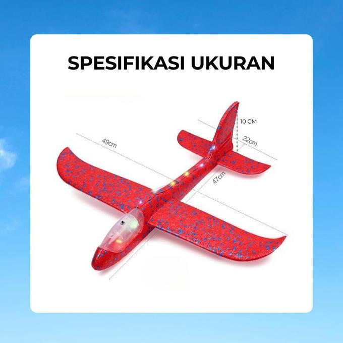 Lansungkirim- Mainan Pesawat Anak Flying Glider Diy Rakitan Busa Gabus Ringan Aman Seru Bisa Diterba