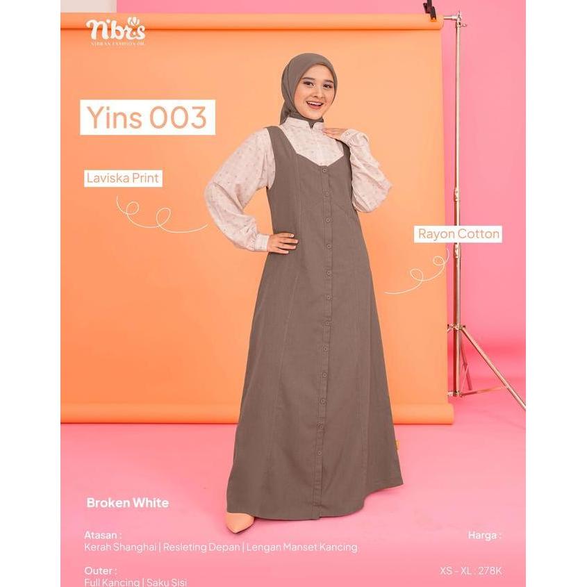 NIBRAS - YINS 003 - ATASAN DAN OUTER - MODEL KEKINIAN BAHAN LAVISKA MIX COTTON