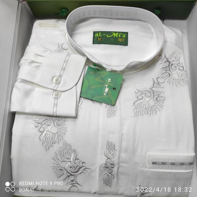 Baju Koko Panjang Putih LENGAN MANSET / KANCING ( ORINAL AL- MIA )