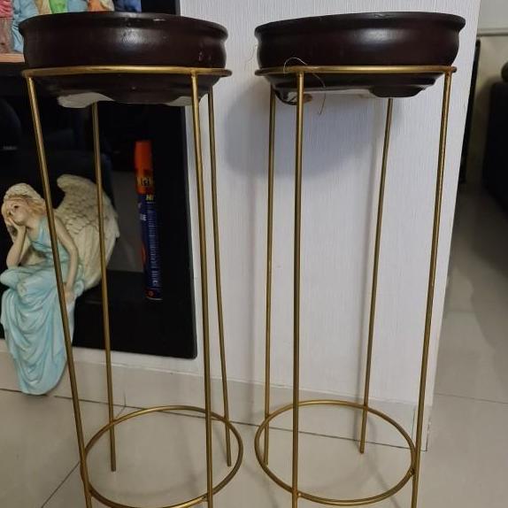 Tmn- Standing Pot / Standing Planter D:25 T:70Cm Besi 8 Mm / Rak Bunga Besi / Rak Besi