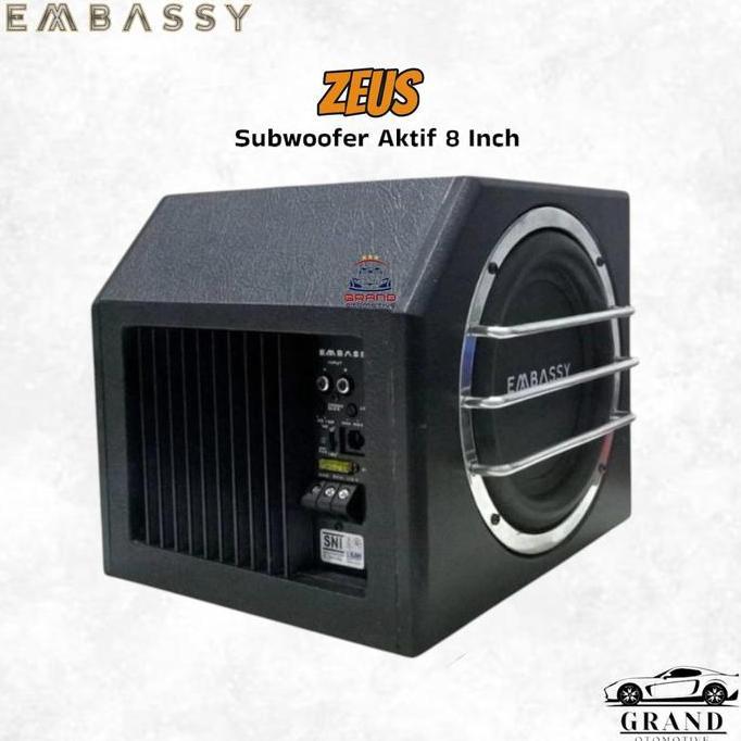 Subwoofer Basstube Kotak Aktif 8 inch EMBASSY 8 inch zeus Speaker Mobil terlaris