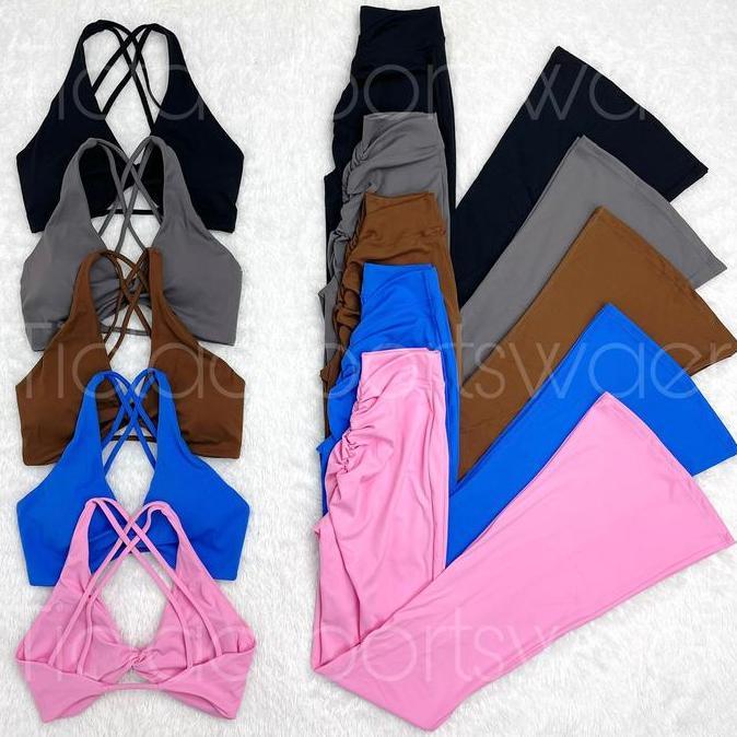 Lansungkirim- Keneysha Sport Set Sport Bra Dan Legging Cutbray Scrunch / (Dijual Terpisah) / Setelan