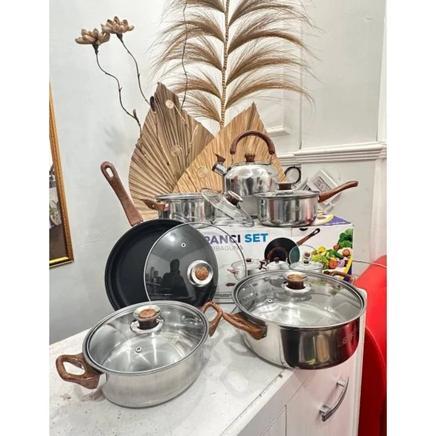 FREE ONGKIR PANCI SET STAINLESS STEEL 12PCS GSF-4312 / PANCI STAINLESS TUTUP KACA / PANCI REBUS PANC