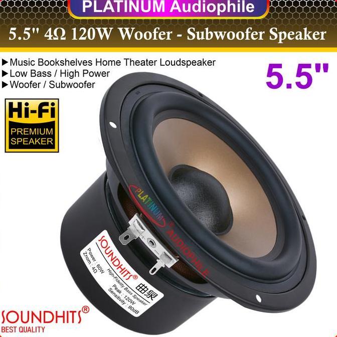 Speaker Subwoofer 5.5 Inch Woofer Bass 5.5" 4 ohm 120 Watt Hifi speker Soundhits SW-50TZF terlaris