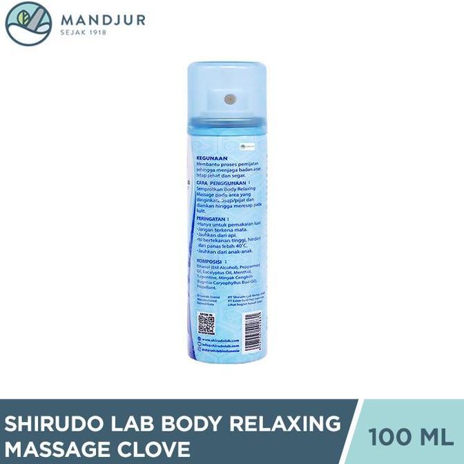 Sale Shirudo Lab Body Relaxing Massage Spray Clove 100 Ml - Body Relaxant Relaksasi Otot
