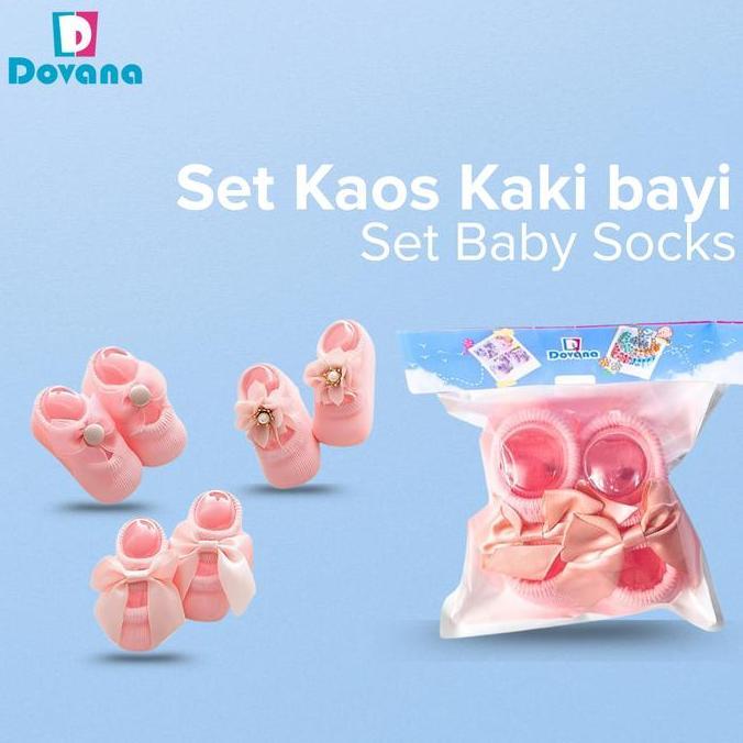 DOVANA Kaos Kaki Set Bayi Perempuan Korean Style Baby Socks Gift Lucu New Born Korean Style Girl Blu